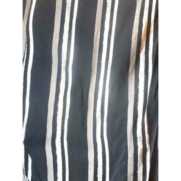 Merona Wide Leg Striped Boho Pants Light Weight Black White Gray Size Medium - Picture 5 of 5